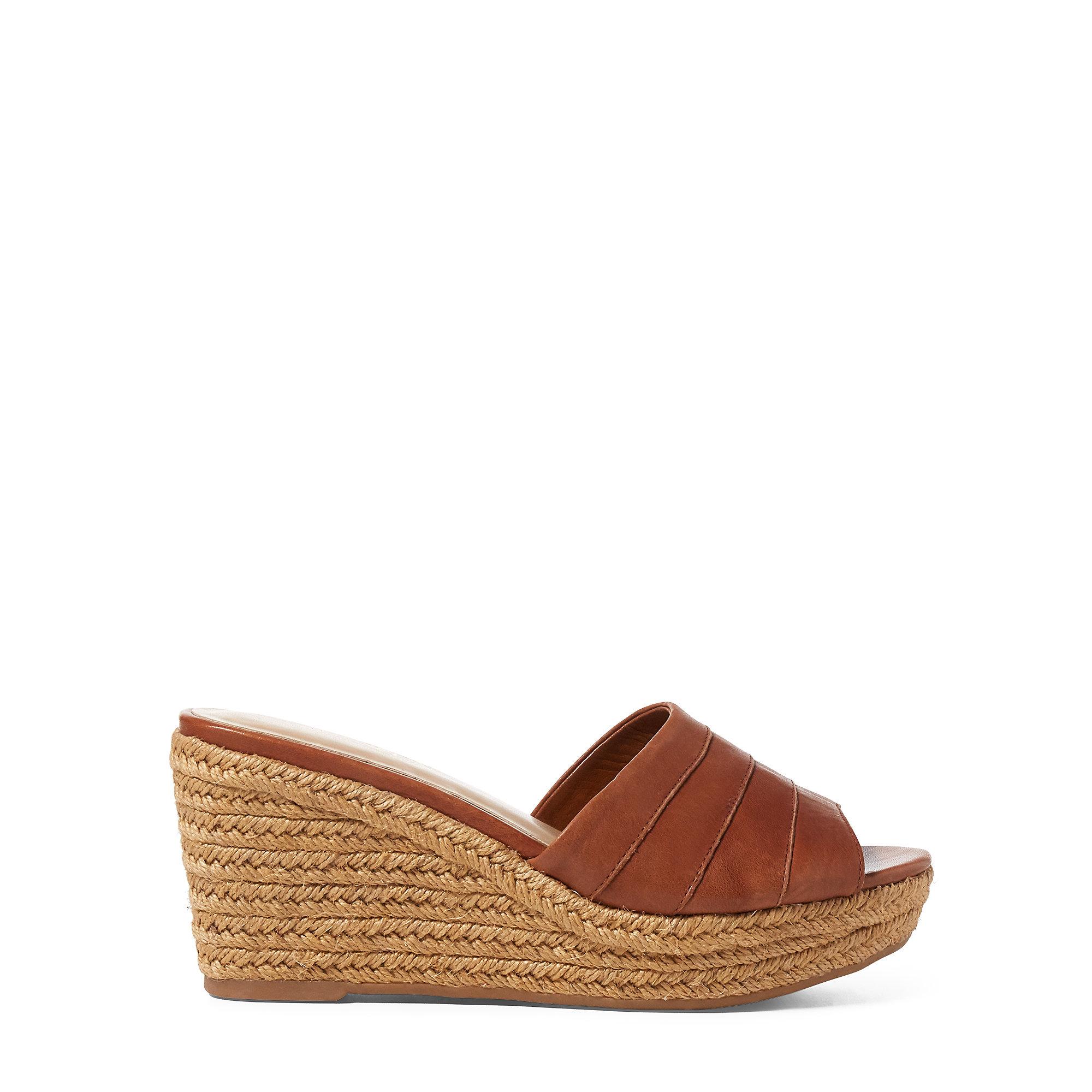 Lyst - Ralph Lauren Karlia Leather Espadrille in Brown Gallery